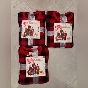 Red and Black Buffalo Plaid Fleece Onesies - Holiday Set